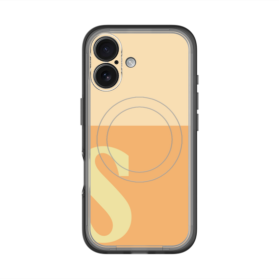 スリムプロテクションプレミアムケース with MagSafe［ オリジナル - initial two tone - S orange ］