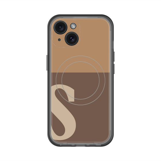 スリムプロテクションプレミアムケース with MagSafe［ オリジナル - initial two tone - S brown ］