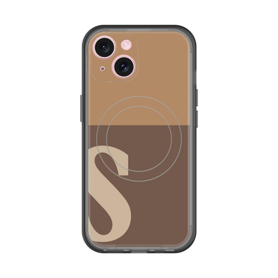 スリムプロテクションプレミアムケース with MagSafe［ オリジナル - initial two tone - S brown ］
