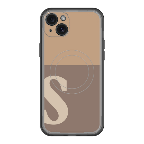 スリムプロテクションプレミアムケース with MagSafe［ オリジナル - initial two tone - S brown ］