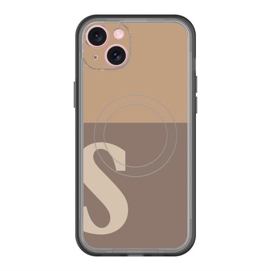 スリムプロテクションプレミアムケース with MagSafe［ オリジナル - initial two tone - S brown ］