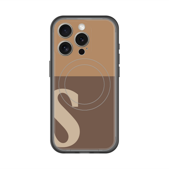 スリムプロテクションプレミアムケース with MagSafe［ オリジナル - initial two tone - S brown ］