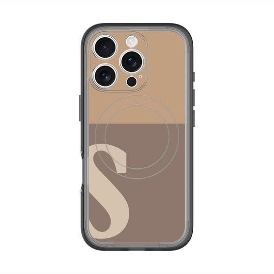 スリムプロテクションプレミアムケース with MagSafe［ オリジナル - initial two tone - S brown ］