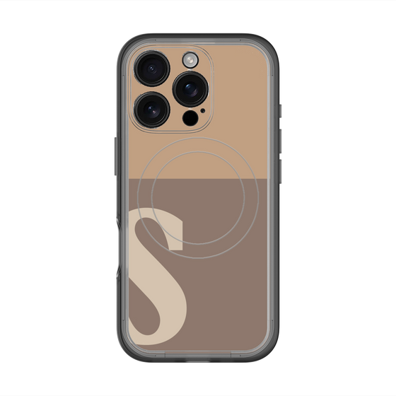 スリムプロテクションプレミアムケース with MagSafe［ オリジナル - initial two tone - S brown ］