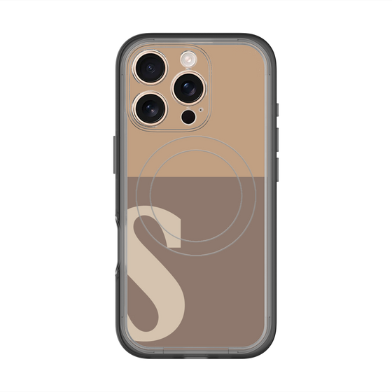 スリムプロテクションプレミアムケース with MagSafe［ オリジナル - initial two tone - S brown ］