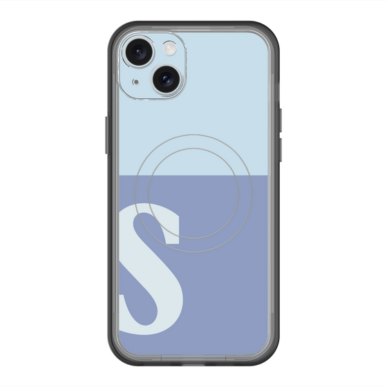 スリムプロテクションプレミアムケース with MagSafe［ オリジナル - initial two tone - S blue ］