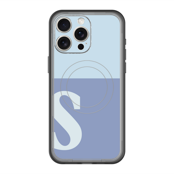 スリムプロテクションプレミアムケース with MagSafe［ オリジナル - initial two tone - S blue ］