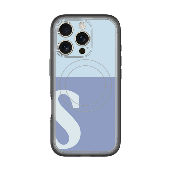 スリムプロテクションプレミアムケース with MagSafe［ オリジナル - initial two tone - S blue ］