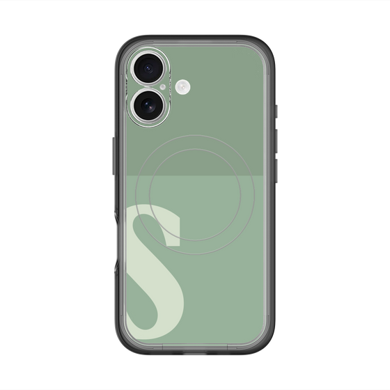 スリムプロテクションプレミアムケース with MagSafe［ オリジナル - initial two tone - S green ］