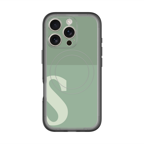 スリムプロテクションプレミアムケース with MagSafe［ オリジナル - initial two tone - S green ］