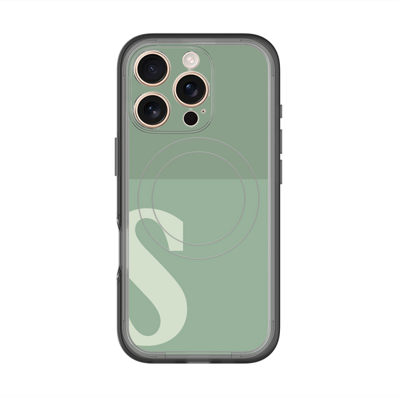 スリムプロテクションプレミアムケース with MagSafe［ オリジナル - initial two tone - S green ］
