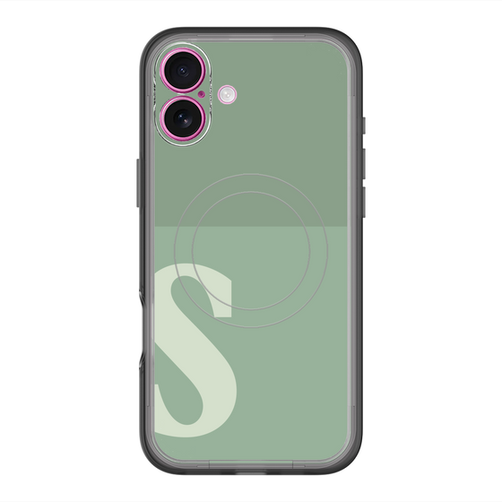 スリムプロテクションプレミアムケース with MagSafe［ オリジナル - initial two tone - S green ］