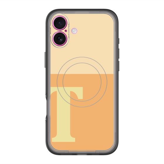 スリムプロテクションプレミアムケース with MagSafe［ オリジナル - initial two tone - T orange ］