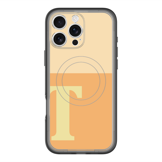 スリムプロテクションプレミアムケース with MagSafe［ オリジナル - initial two tone - T orange ］