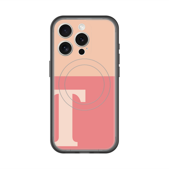 スリムプロテクションプレミアムケース with MagSafe［ オリジナル - initial two tone - T pink ］