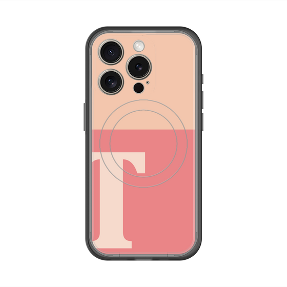スリムプロテクションプレミアムケース with MagSafe［ オリジナル - initial two tone - T pink ］