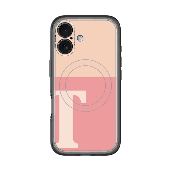 スリムプロテクションプレミアムケース with MagSafe［ オリジナル - initial two tone - T pink ］