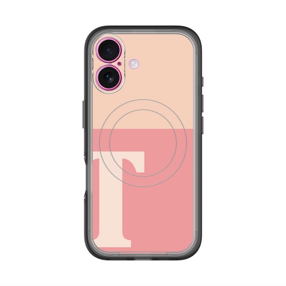 スリムプロテクションプレミアムケース with MagSafe［ オリジナル - initial two tone - T pink ］