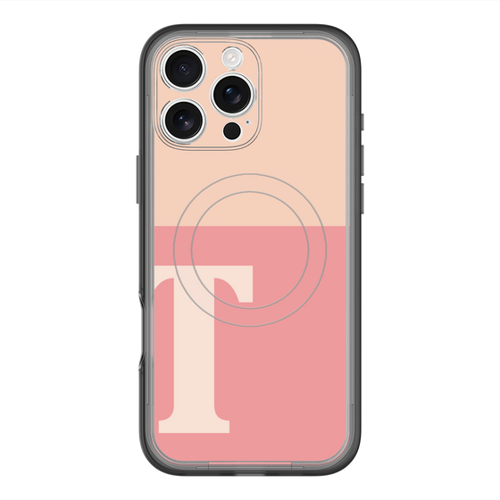スリムプロテクションプレミアムケース with MagSafe［ オリジナル - initial two tone - T pink ］