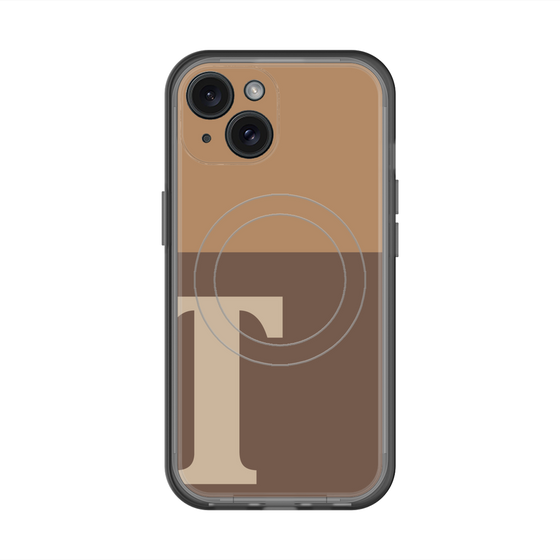 スリムプロテクションプレミアムケース with MagSafe［ オリジナル - initial two tone - T brown ］