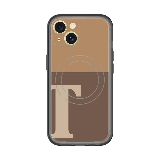 スリムプロテクションプレミアムケース with MagSafe［ オリジナル - initial two tone - T brown ］