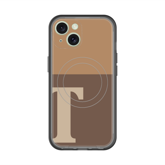 スリムプロテクションプレミアムケース with MagSafe［ オリジナル - initial two tone - T brown ］