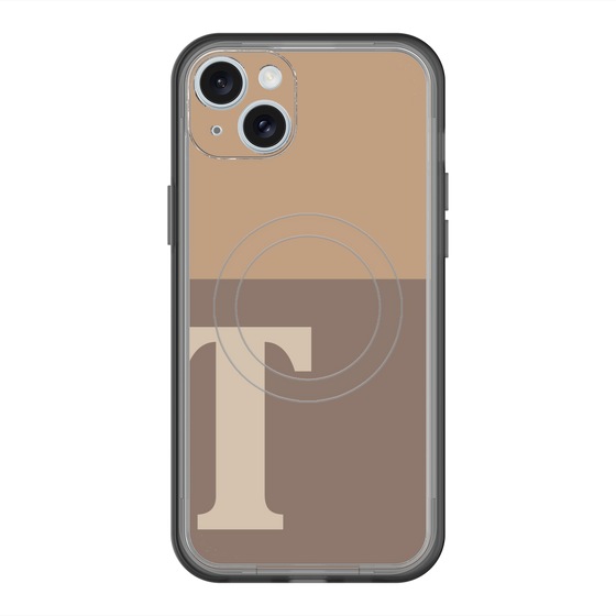 スリムプロテクションプレミアムケース with MagSafe［ オリジナル - initial two tone - T brown ］