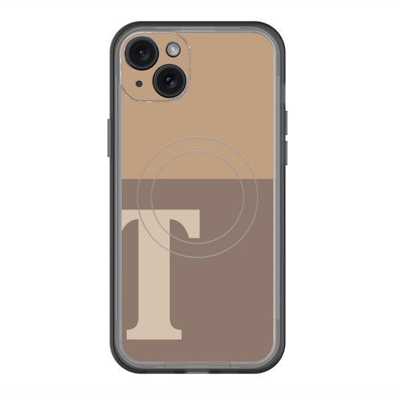 スリムプロテクションプレミアムケース with MagSafe［ オリジナル - initial two tone - T brown ］