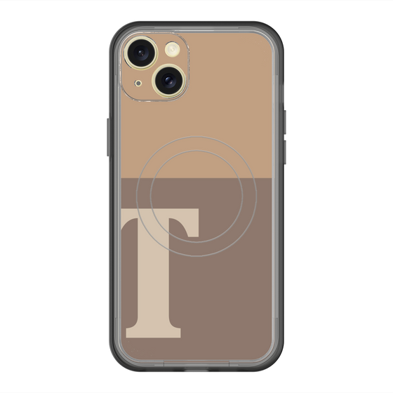 スリムプロテクションプレミアムケース with MagSafe［ オリジナル - initial two tone - T brown ］