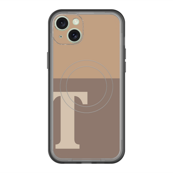 スリムプロテクションプレミアムケース with MagSafe［ オリジナル - initial two tone - T brown ］