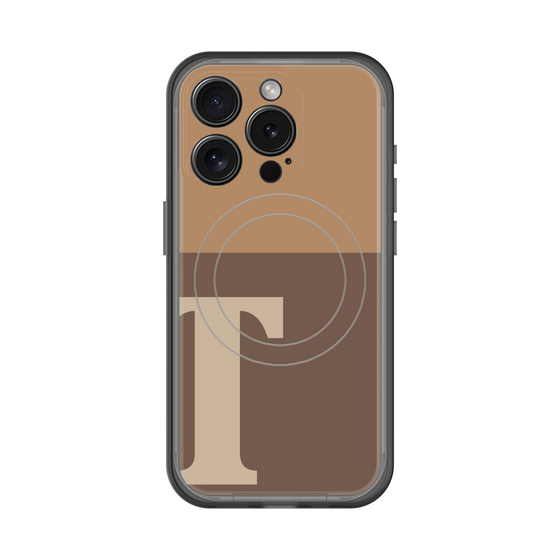 スリムプロテクションプレミアムケース with MagSafe［ オリジナル - initial two tone - T brown ］
