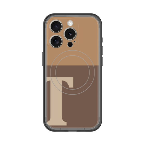 スリムプロテクションプレミアムケース with MagSafe［ オリジナル - initial two tone - T brown ］