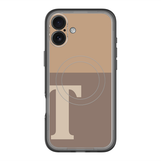 スリムプロテクションプレミアムケース with MagSafe［ オリジナル - initial two tone - T brown ］