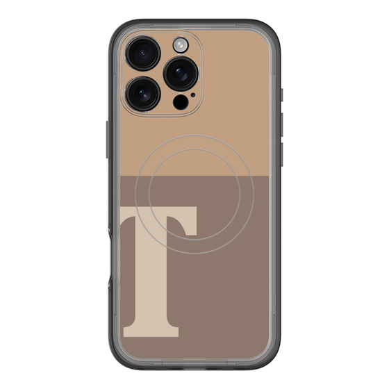 スリムプロテクションプレミアムケース with MagSafe［ オリジナル - initial two tone - T brown ］