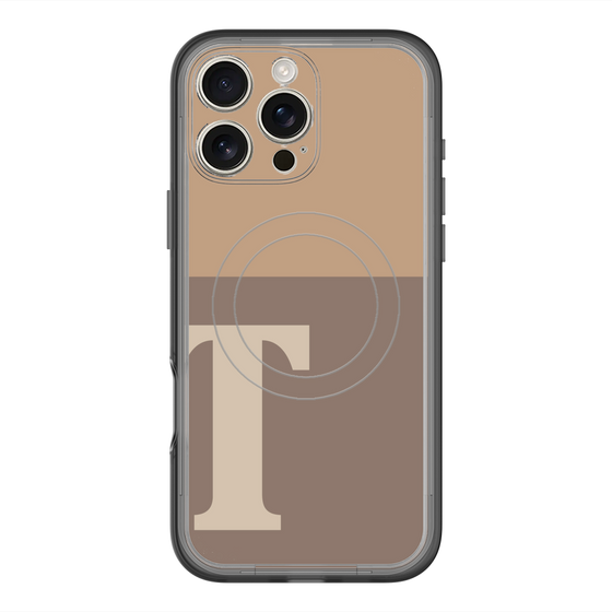 スリムプロテクションプレミアムケース with MagSafe［ オリジナル - initial two tone - T brown ］