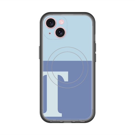 スリムプロテクションプレミアムケース with MagSafe［ オリジナル - initial two tone - T blue ］