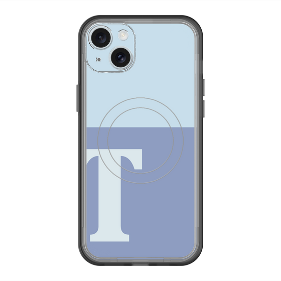 スリムプロテクションプレミアムケース with MagSafe［ オリジナル - initial two tone - T blue ］