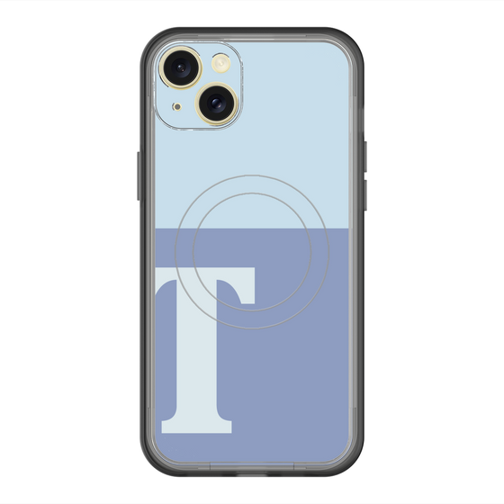 スリムプロテクションプレミアムケース with MagSafe［ オリジナル - initial two tone - T blue ］