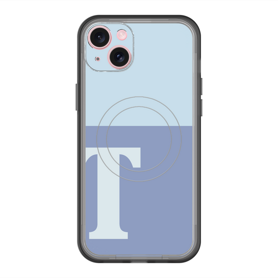 スリムプロテクションプレミアムケース with MagSafe［ オリジナル - initial two tone - T blue ］