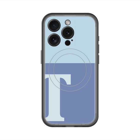 スリムプロテクションプレミアムケース with MagSafe［ オリジナル - initial two tone - T blue ］