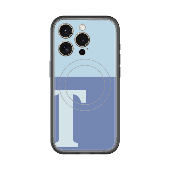 スリムプロテクションプレミアムケース with MagSafe［ オリジナル - initial two tone - T blue ］