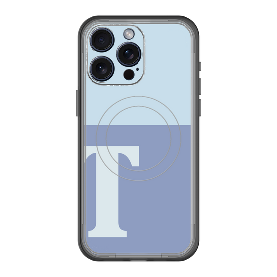 スリムプロテクションプレミアムケース with MagSafe［ オリジナル - initial two tone - T blue ］
