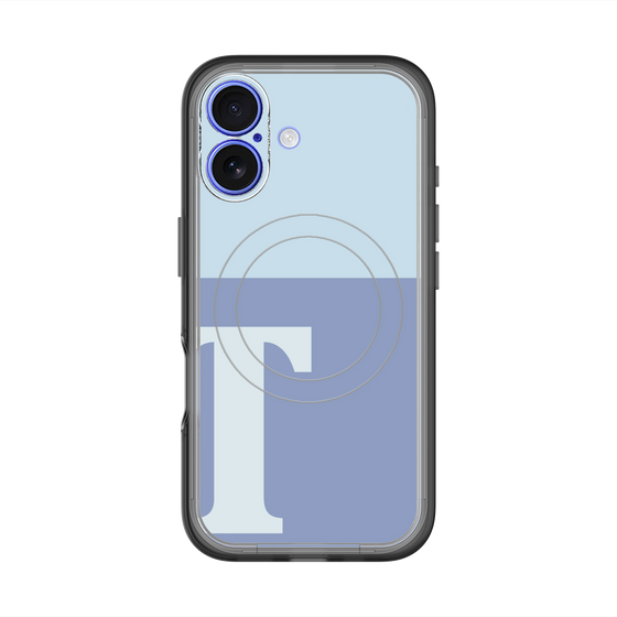 スリムプロテクションプレミアムケース with MagSafe［ オリジナル - initial two tone - T blue ］