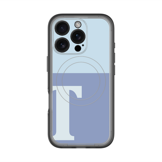 スリムプロテクションプレミアムケース with MagSafe［ オリジナル - initial two tone - T blue ］