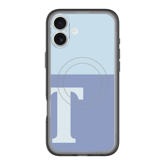 スリムプロテクションプレミアムケース with MagSafe［ オリジナル - initial two tone - T blue ］