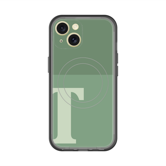 スリムプロテクションプレミアムケース with MagSafe［ オリジナル - initial two tone - T green ］