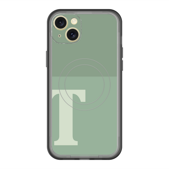 スリムプロテクションプレミアムケース with MagSafe［ オリジナル - initial two tone - T green ］