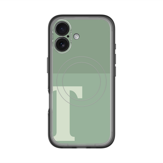 スリムプロテクションプレミアムケース with MagSafe［ オリジナル - initial two tone - T green ］