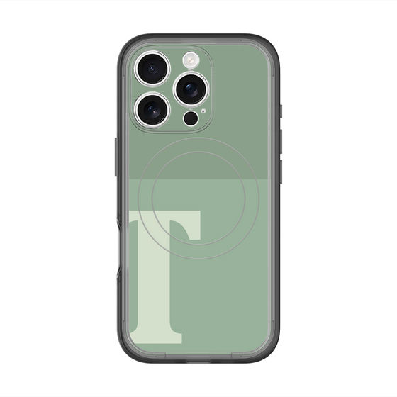 スリムプロテクションプレミアムケース with MagSafe［ オリジナル - initial two tone - T green ］