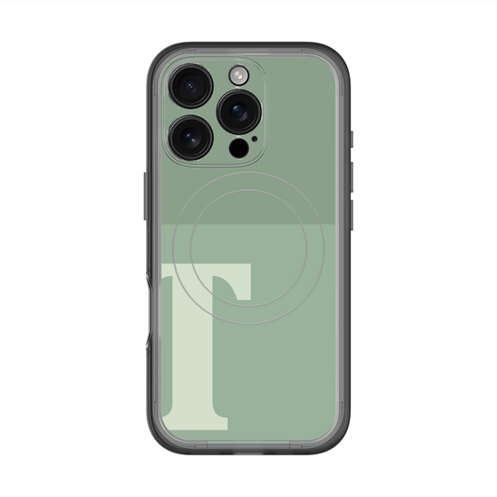 スリムプロテクションプレミアムケース with MagSafe［ オリジナル - initial two tone - T green ］